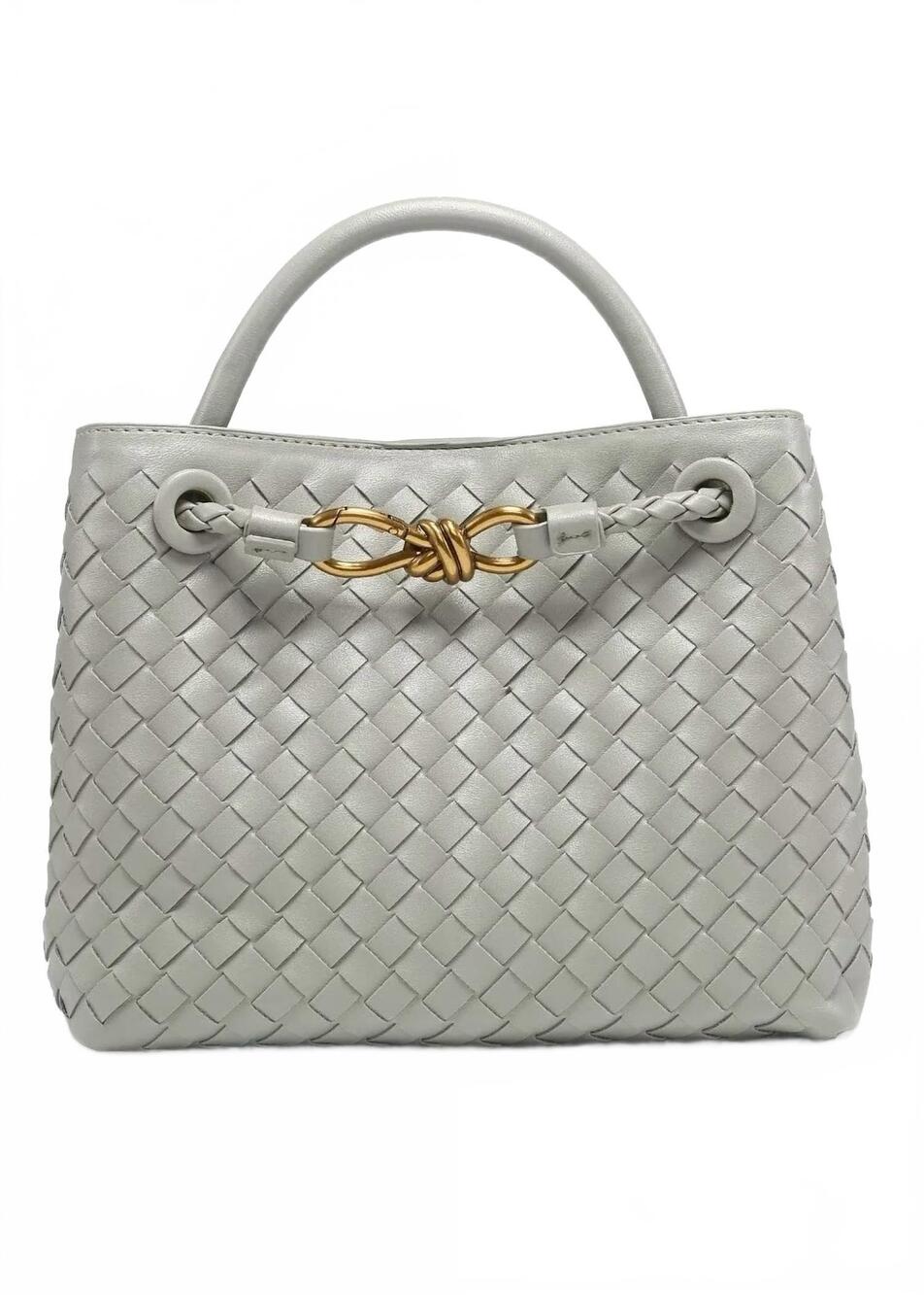 NEW LITTLE TRENDY women's emily woven tote in gray